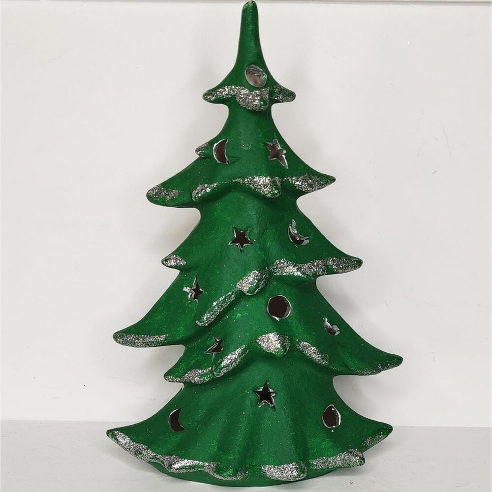 Hermitage Pottery Vintage Green Christmas Tree Tealight Candle Holder 1999 - Picture 7 of 9